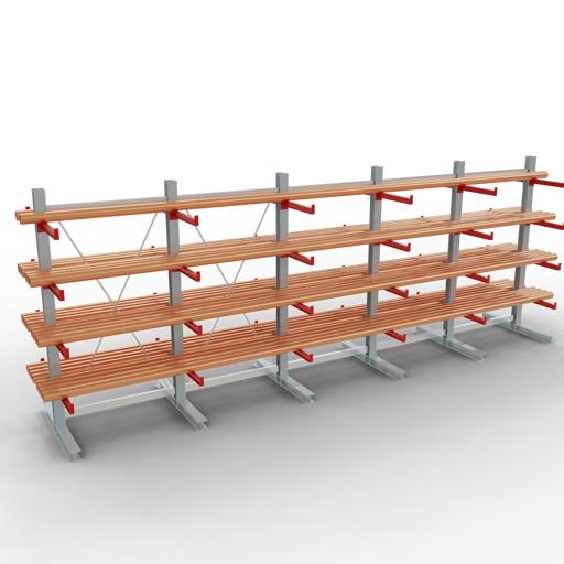 Doppelseitiges Kragarmregal-Set K3000 (für mittlere Belastungen)