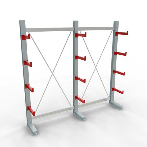 Einseitiges Kragarmregal-Set K3000 (für mittlere Belastungen)