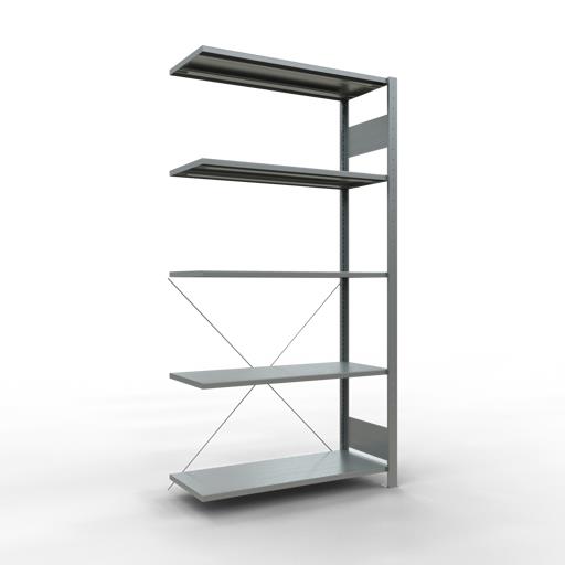 Stecksystem Anbauregal, MULTIplus 85 kg, einseitig nutzbar (Kreuzstreben)
