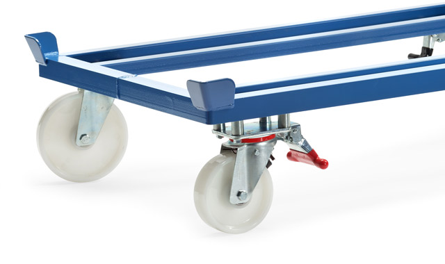 2 feststehende Betätigungshebel für Paletten-Trolley