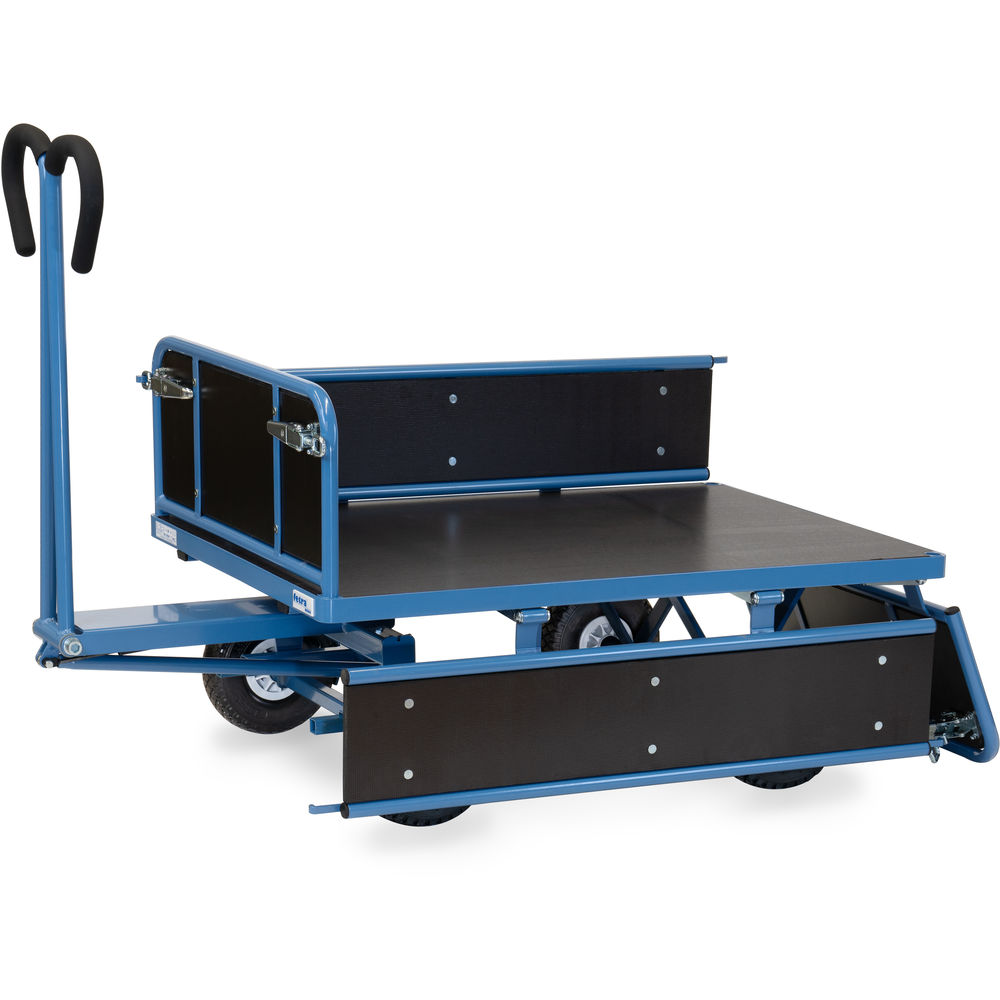 Großer Handpritschenwagen mit Bordwänden, Tragkraft 450 kg