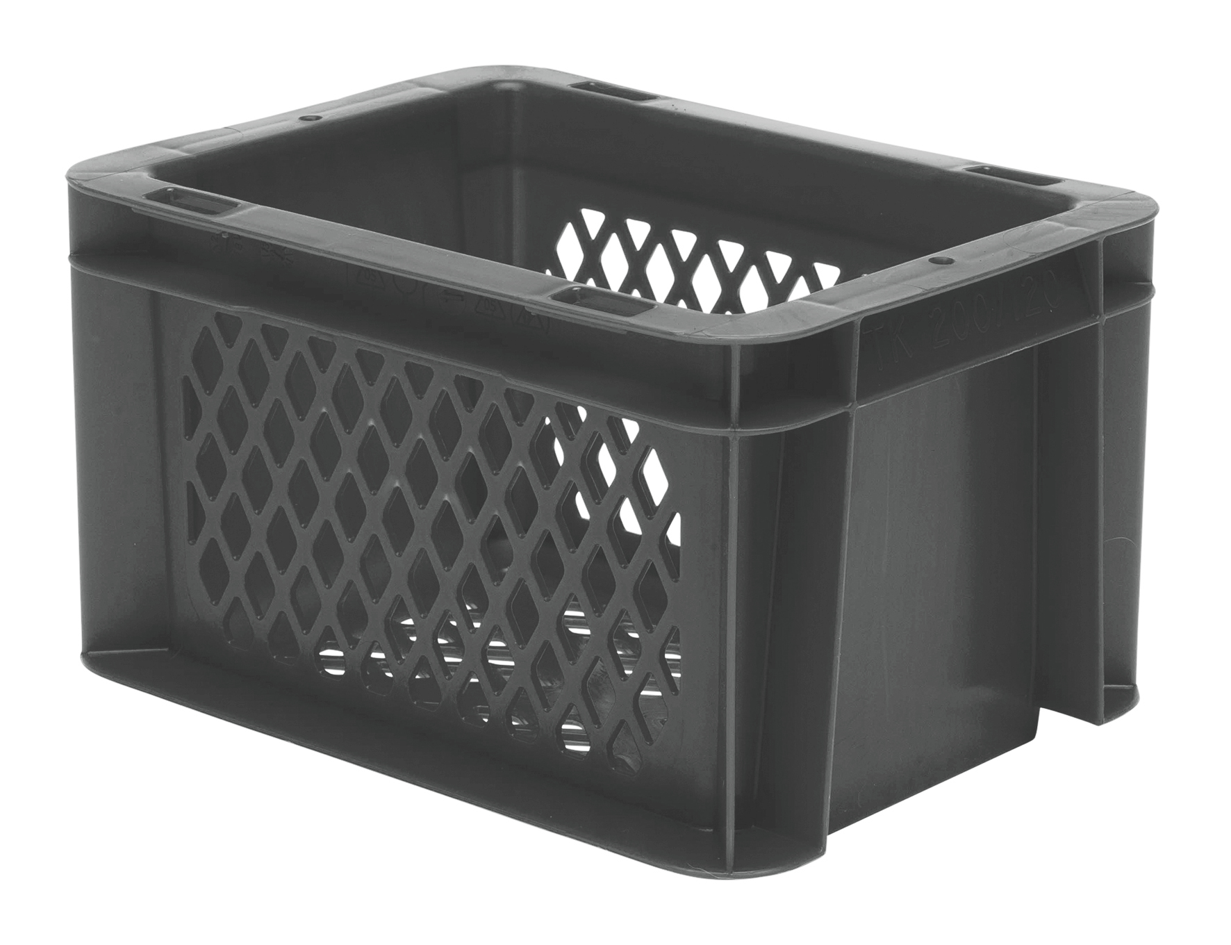 16 Stück Transport-Stapelkasten TK, L200 x B100 mm, Wände durchbrochen