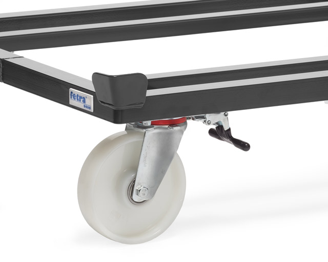 1 Lenkrolle mit Richtungsfeststeller für Paletten-Trolley
