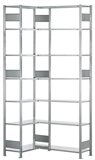 Stecksystem Eckregal, MULTIplus, 150 kg Fachlast