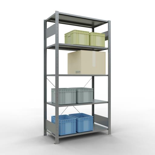 Stecksystem Grundregal, MULTIplus 150 kg, einseitig nutzbar (Kreuzstreben)