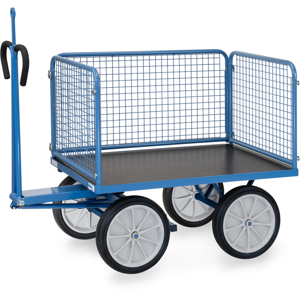 Großer Handpritschenwagen mit Gitterwänden, Tragkraft 1000 kg