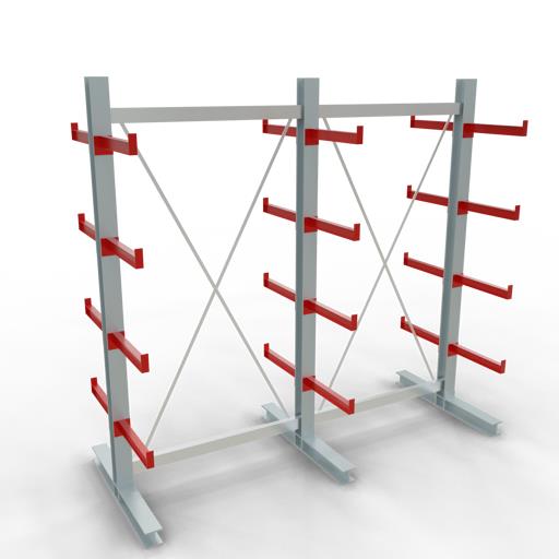 Doppelseitiges Kragarmregal-Set K3000 (für mittlere Belastungen)