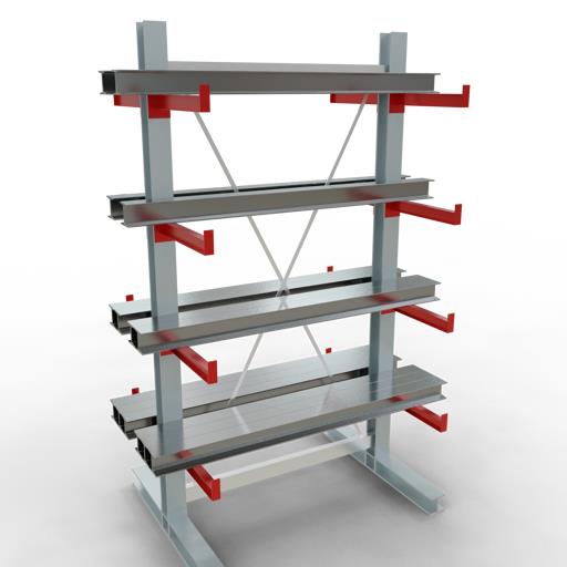Doppelseitiges Kragarmregal-Set K3000 (für mittlere Belastungen)