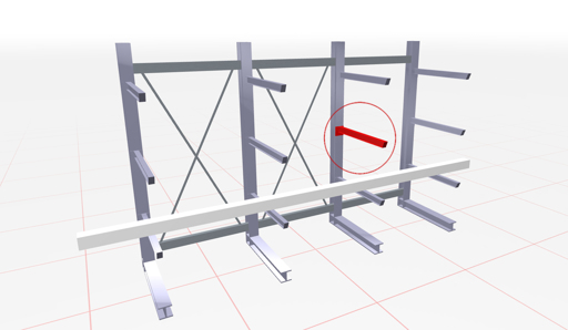 Zusatz-Kragarm für K6000 Kragarmregale (Ständer IPE 180-220)