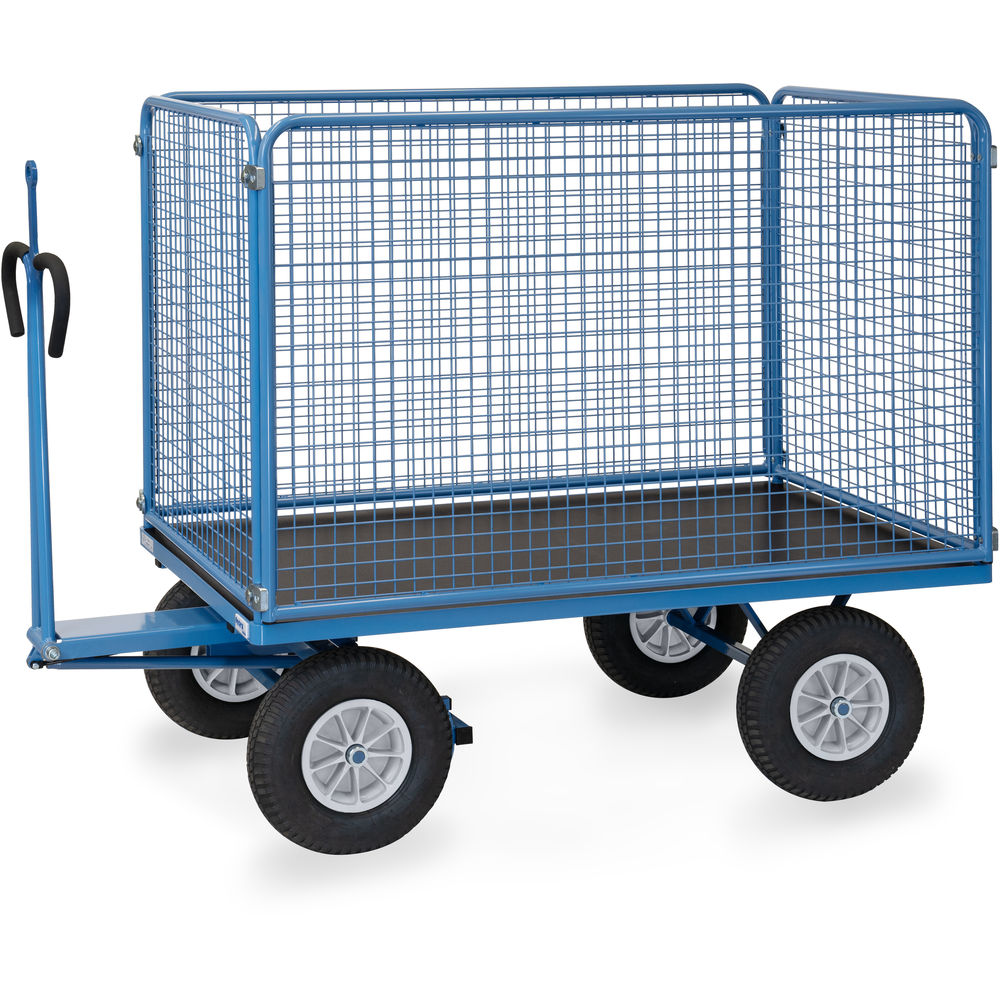 Großer Handpritschenwagen mit hohen Gitterwänden, Tragkraft 750 kg | fetra 6445PZ