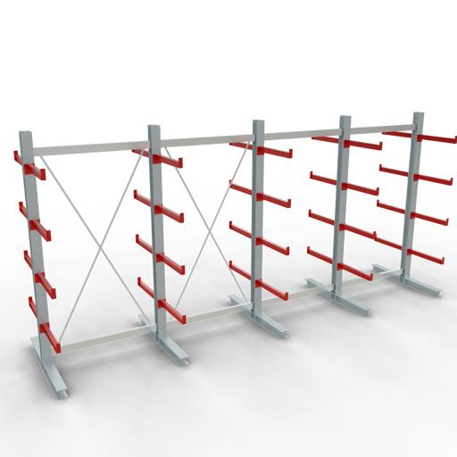 Doppelseitiges Kragarmregal-Set K3000 (für mittlere Belastungen)