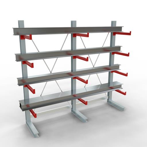 Einseitiges Kragarmregal-Set K3000 (für mittlere Belastungen)