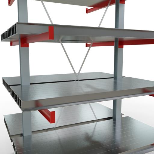 Doppelseitiges Kragarmregal-Set K6000 (für schwere Belastungen)