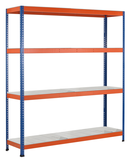 Z1 - Weitspannregal mit Stahlpaneel-Böden, 100% Stecksystem