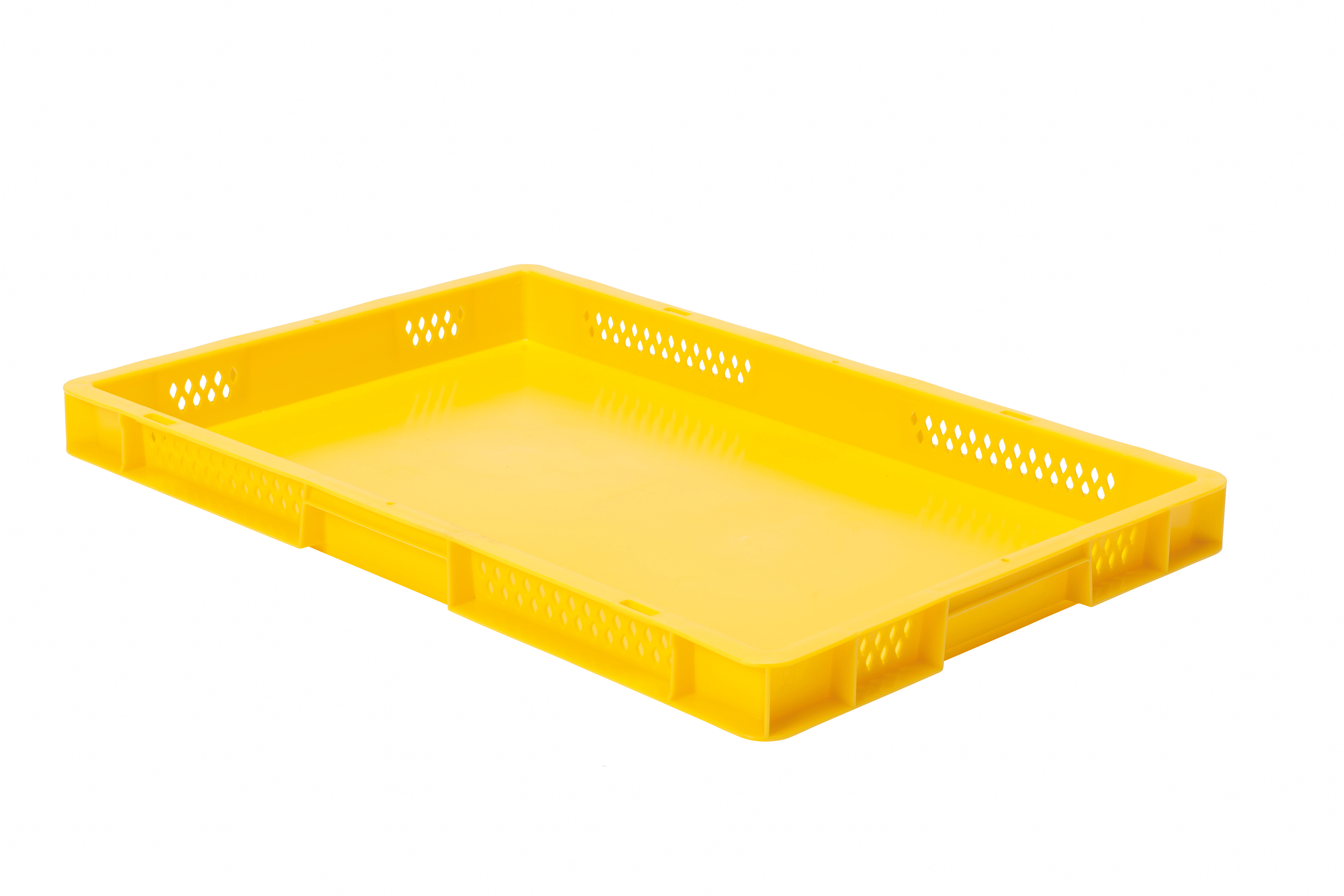 2 Stück Transport-Stapelkasten TK, L600 x B400 mm, Wände durchbrochen