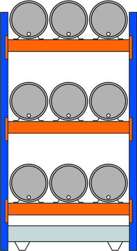 Umweltregal zur Lagerung schwerer Fässer