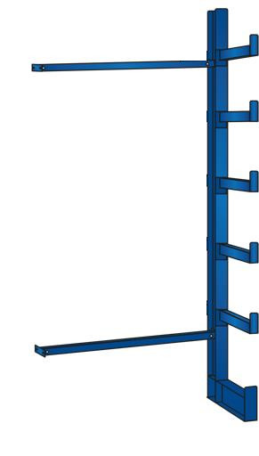 Anbauregal zu Kragarmregal Set K1000, einseitig, Höhe 2.000 mm