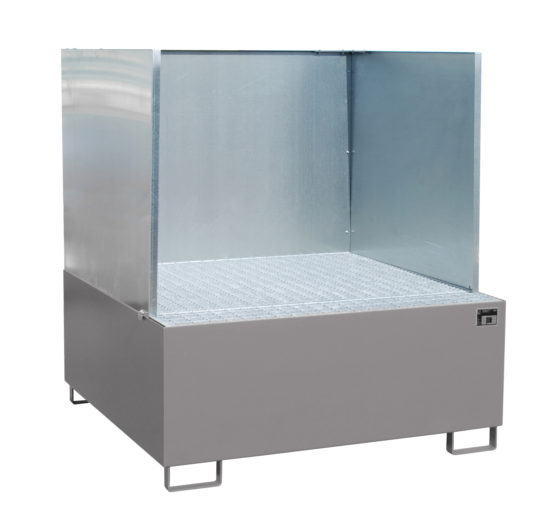 Auffangwanne Typ AW mit Spritzschutzwand