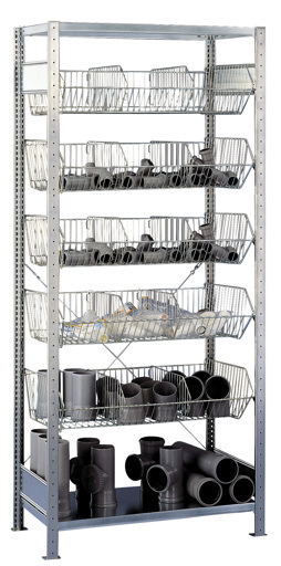 Drahtgitterkorbregal für Kleinteile, verzinkt