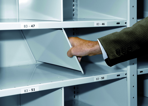 Stecktrennblech für 25 mm starke Fachboden, feststehend