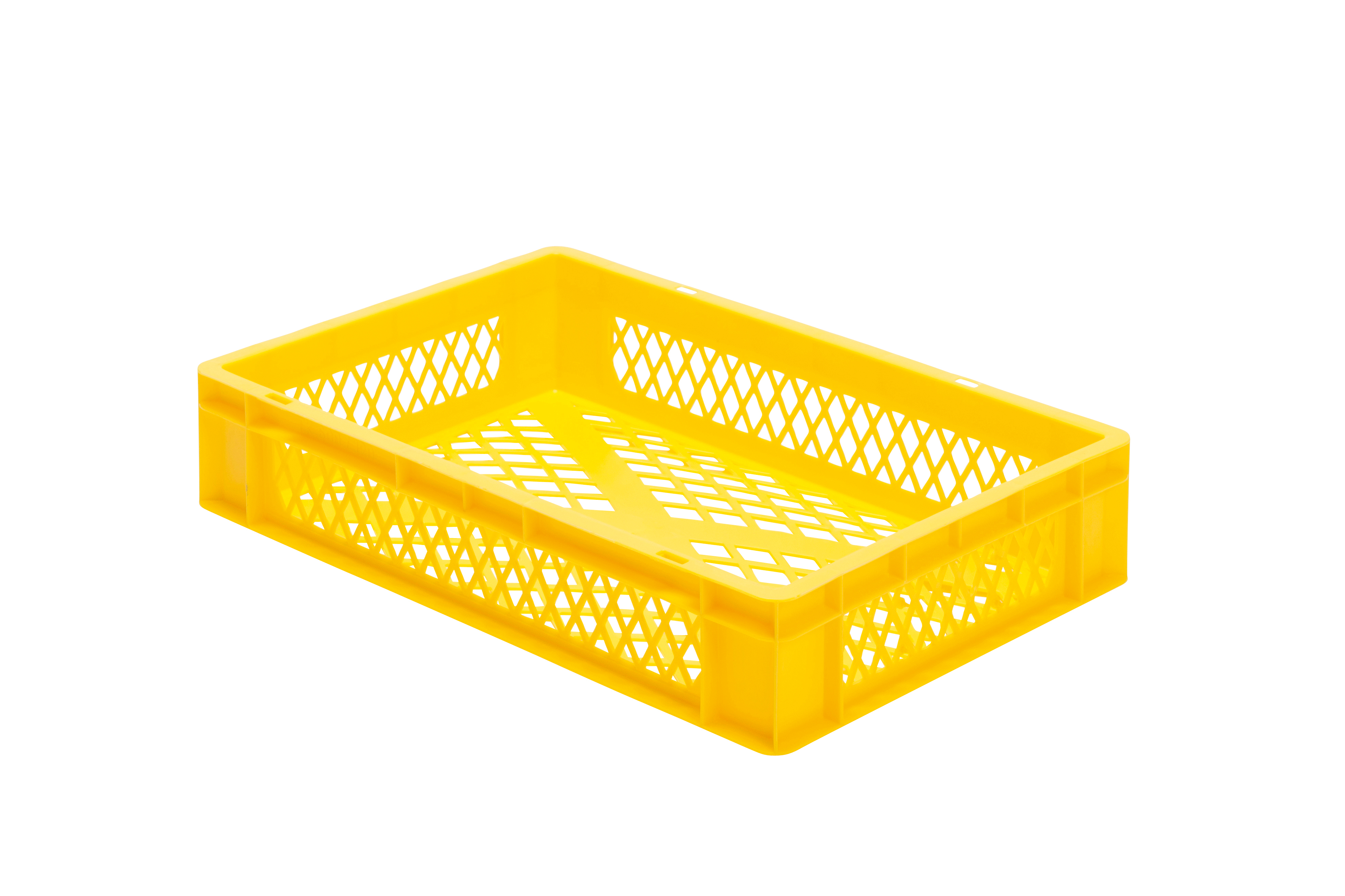 2 Stück Transport-Stapelkasten TK, L600 x B400 mm, Wände & Boden durchbrochen