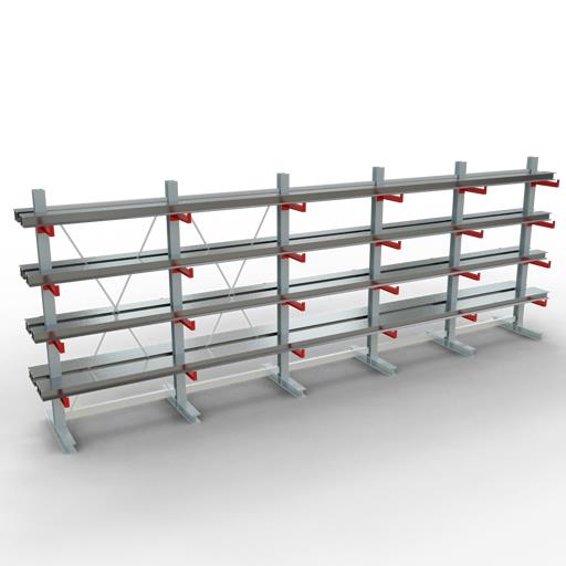 Doppelseitiges Kragarmregal-Set K3000 (für mittlere Belastungen)