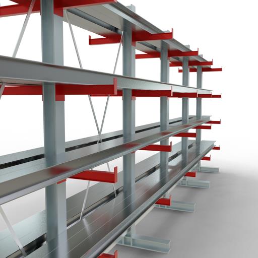 Doppelseitiges Kragarmregal-Set K3000 (für mittlere Belastungen)