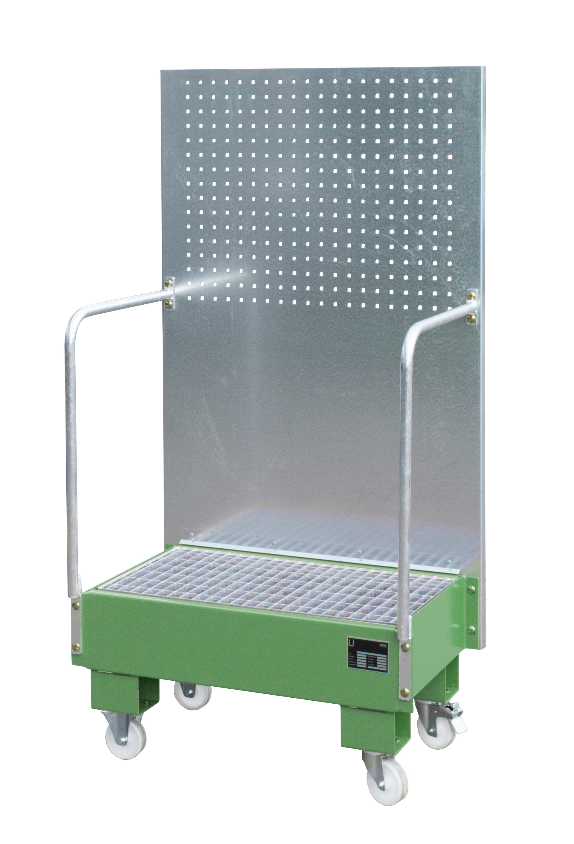 Fahrbare Auffangwanne mit Lochplattenwand Typ LPW 60