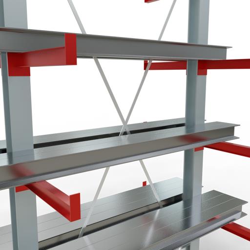 Doppelseitiges Kragarmregal-Set K3000 (für mittlere Belastungen)