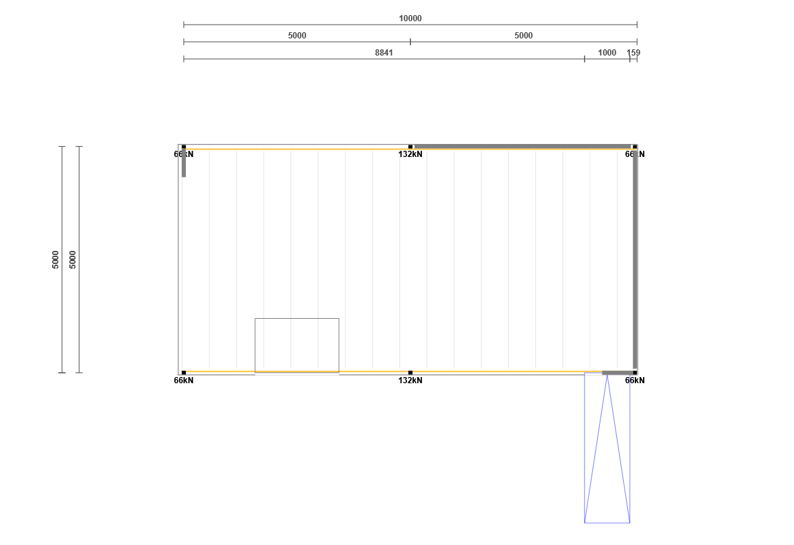 Lagerbühne 10x5m, mit Palettenübergabe, Treppe und Geländer