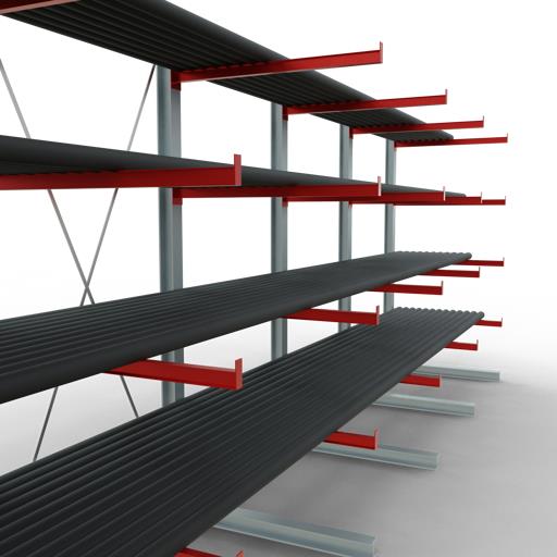 Einseitiges Kragarmregal-Set K6000 (für schwere Belastungen)