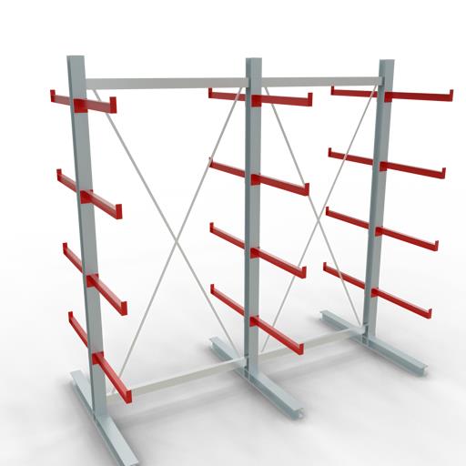 Doppelseitiges Kragarmregal-Set K6000 (für schwere Belastungen)