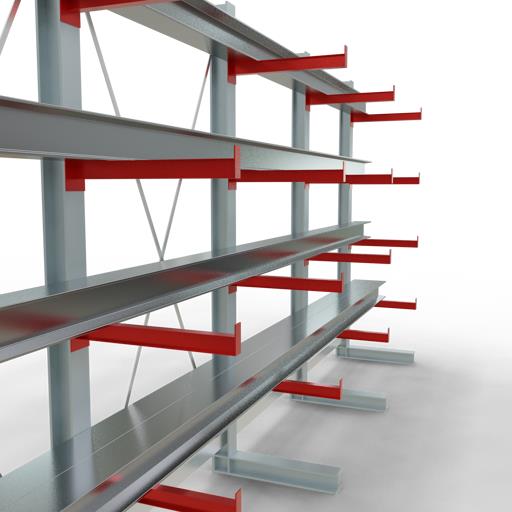 Einseitiges Kragarmregal-Set K3000 (für mittlere Belastungen)