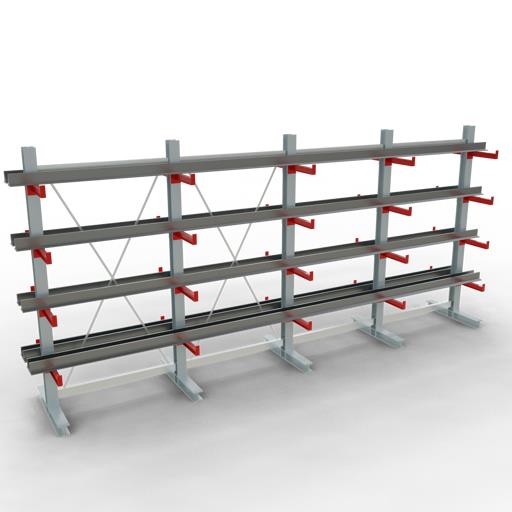 Doppelseitiges Kragarmregal-Set K3000 (für mittlere Belastungen)