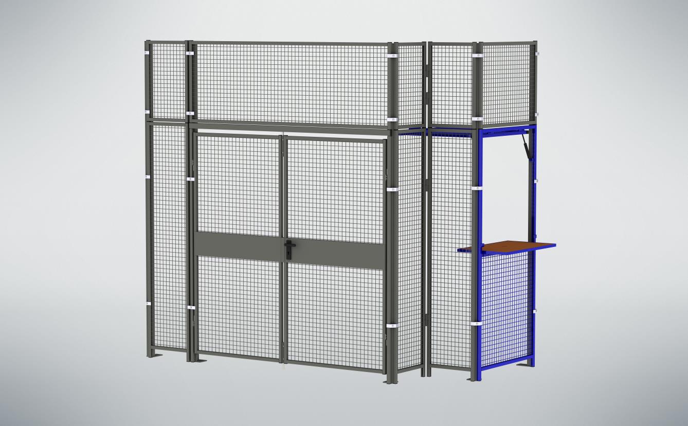Ausgabe.JPG-Element mit Tablar, Acryl/Blech-Kombination (System 9200)