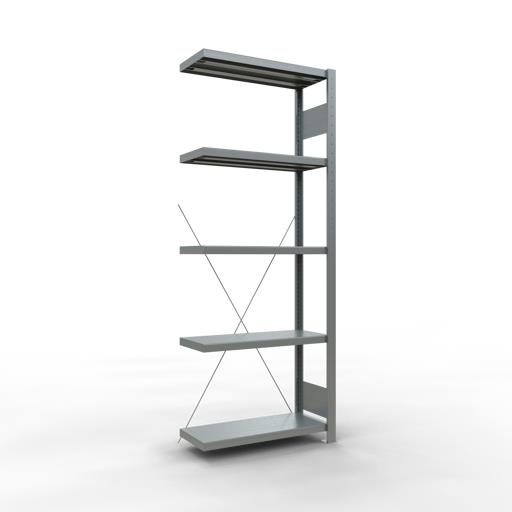 Stecksystem Anbauregal, MULTIplus 250 kg, einseitig nutzbar (Kreuzstreben)
