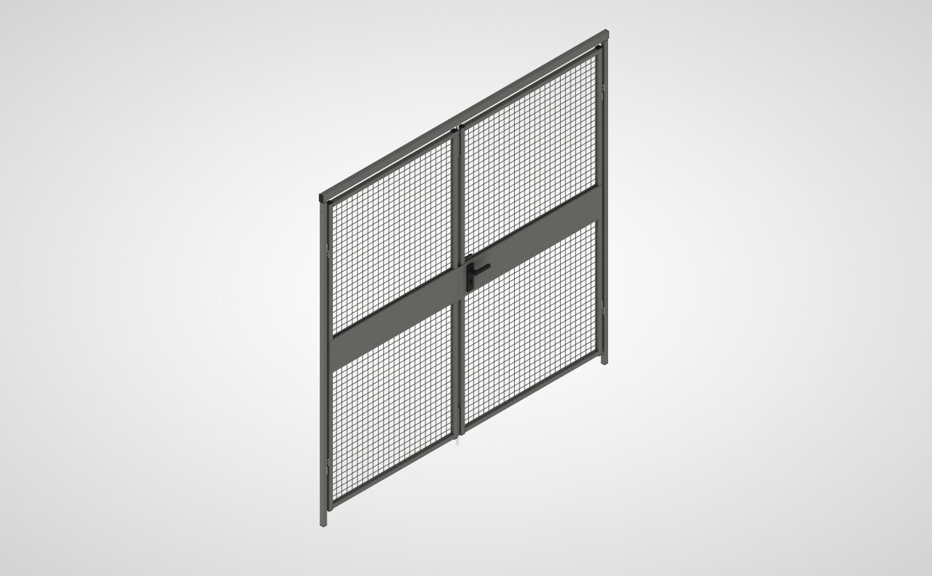 Doppelflügeltür mit Gitterfüllung (System 9200)
