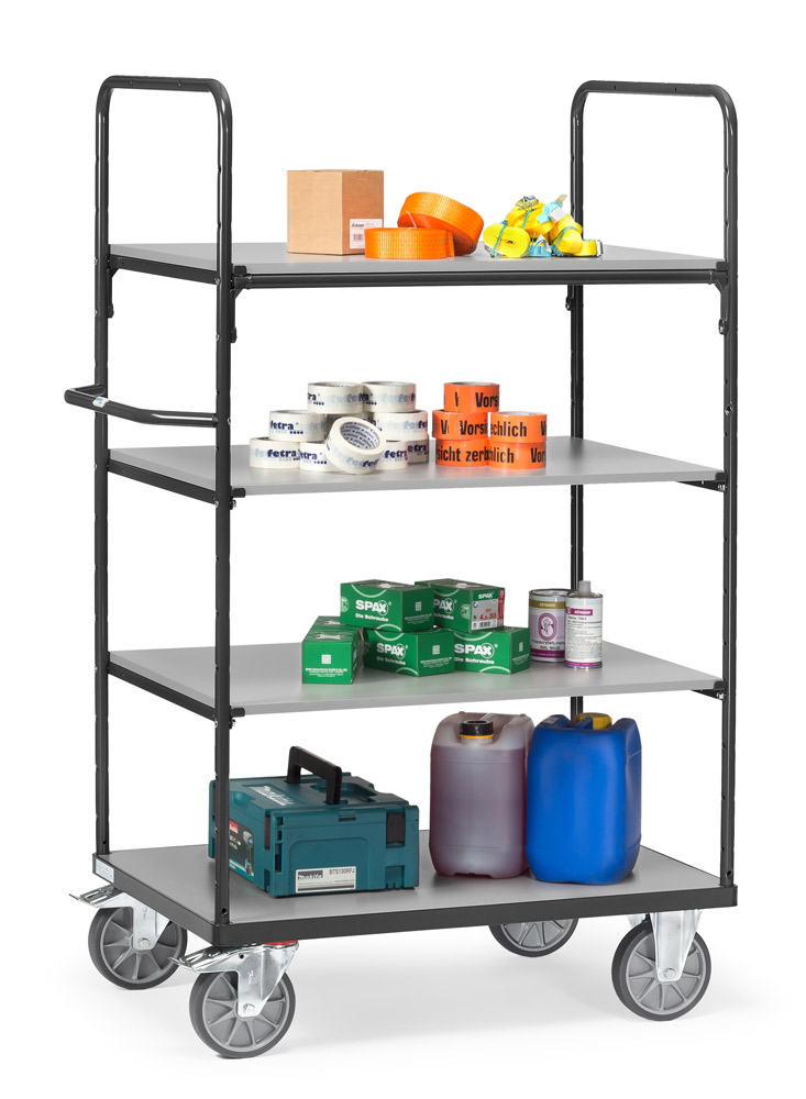 Hoher Etagenwagen mit 4 Ebenen, Tragkraft 600 kg