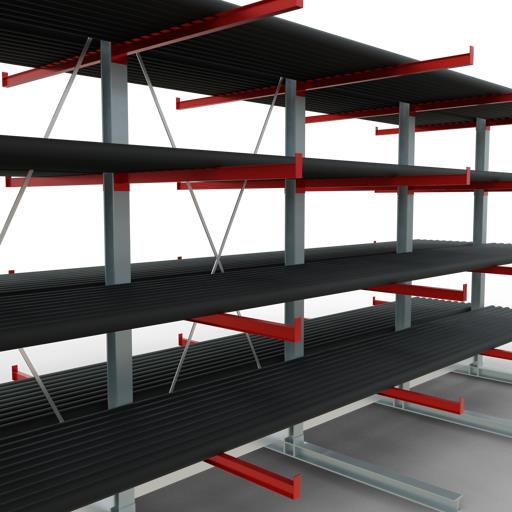 Doppelseitiges Kragarmregal-Set K6000 (für schwere Belastungen)