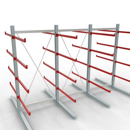 Doppelseitiges Kragarmregal-Set K6000 (für schwere Belastungen)