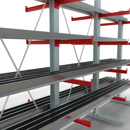 Doppelseitiges Kragarmregal-Set K3000 (für mittlere Belastungen)