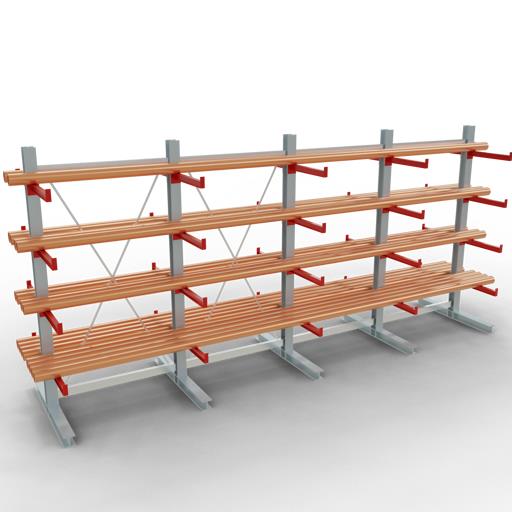 Doppelseitiges Kragarmregal-Set K3000 (für mittlere Belastungen)