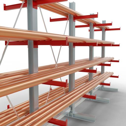 Doppelseitiges Kragarmregal-Set K3000 (für mittlere Belastungen)