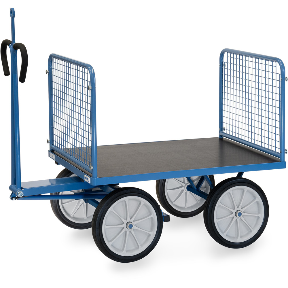 Großer Handpritschenwagen mit Gitterwänden, Tragkraft 1000 kg