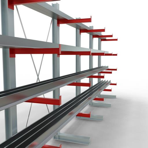 Einseitiges Kragarmregal-Set K3000 (für mittlere Belastungen)