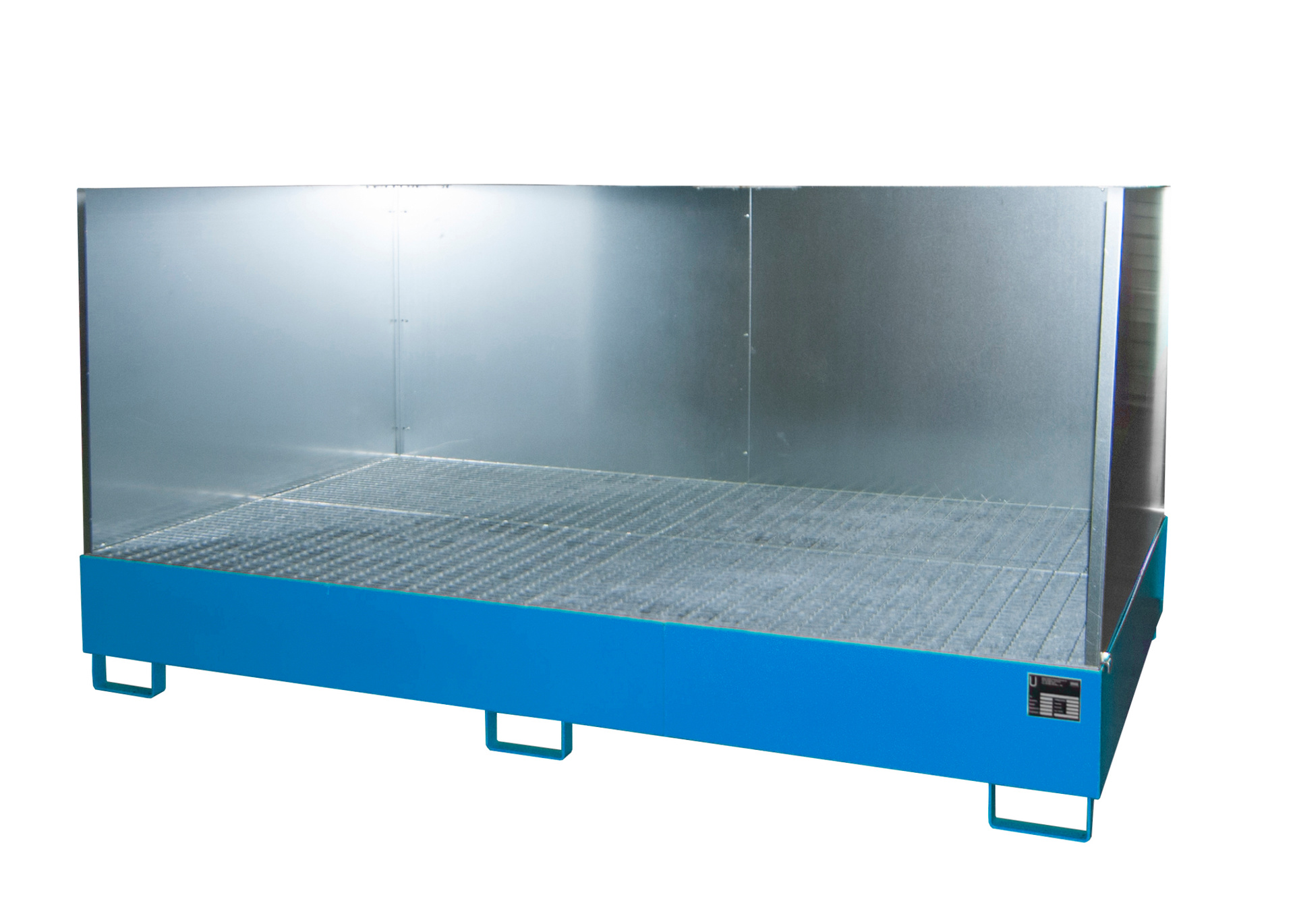 Auffangwanne Typ AW mit Spritzschutzwand