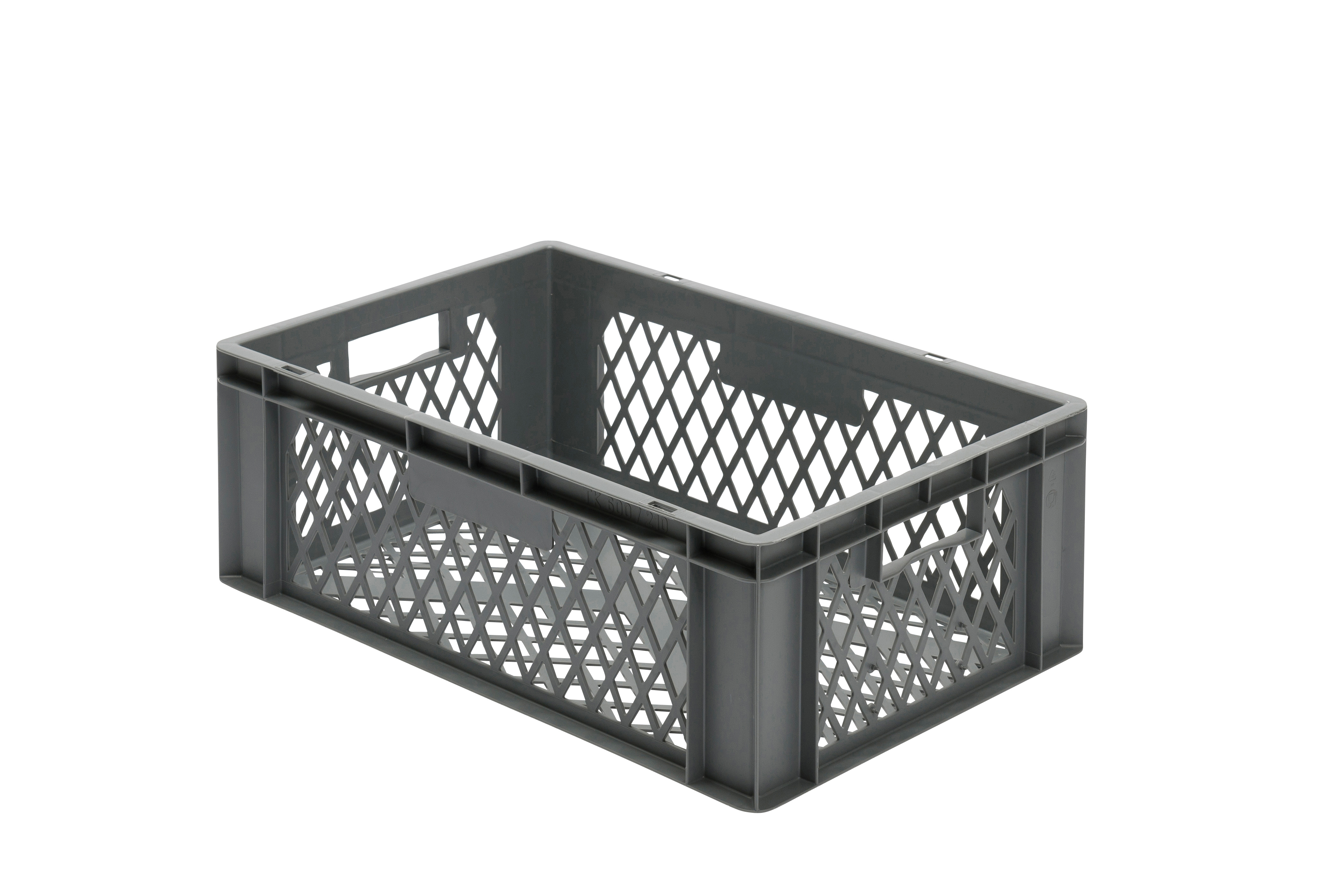 2 Stück Transport-Stapelkasten TK, L600 x B400 mm, Wände & Boden durchbrochen