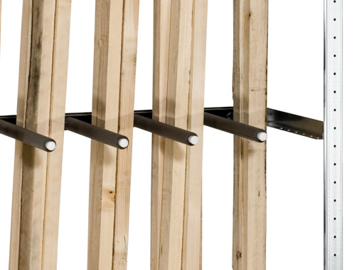 Langgutregal mit 8 Unterteilungsrohren, verzinkt