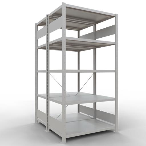 Stecksystem Doppel-Grundregal, MULTIplus 250 kg, mit Kreuzstreben