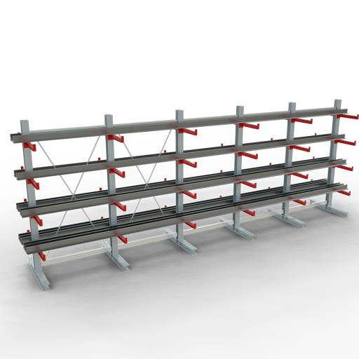 Doppelseitiges Kragarmregal-Set K3000 (für mittlere Belastungen)